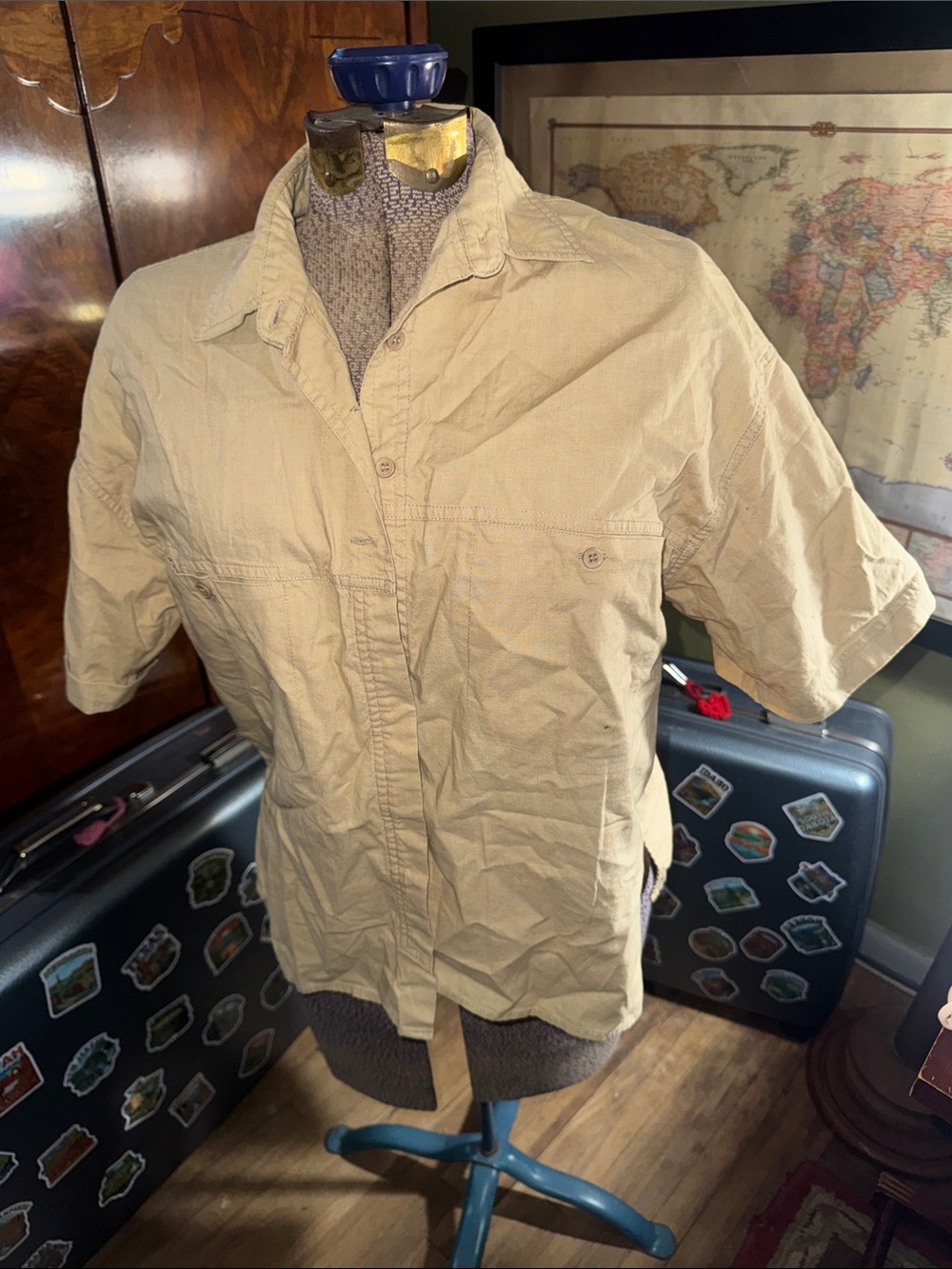 Ashley Morgan Sport Women's Size S Khaki Utility Shirt PerfectforHiking&Travel!